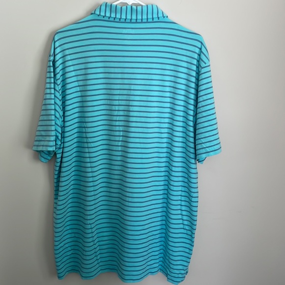 Peter Millar “Seaside Wash” 3 Button Short sleeve- Blue with Navy pin stripe-XL - Picture 5 of 12